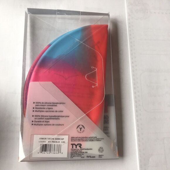 🦩 TYR Junior Tie Dye Swim Cap Youth Size (Age 10+) beanie hat silicone - Picture 5 of 6